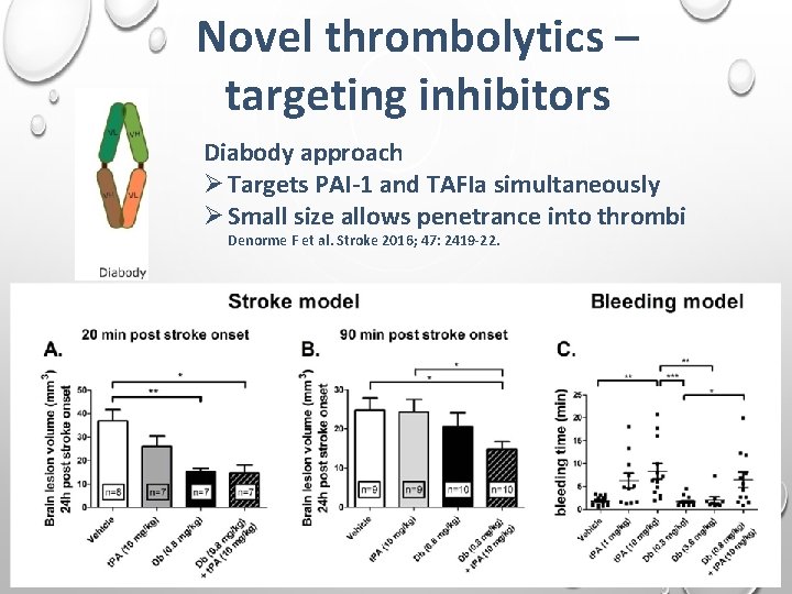 Novel thrombolytics – targeting inhibitors Diabody approach Ø Targets PAI-1 and TAFIa simultaneously Ø