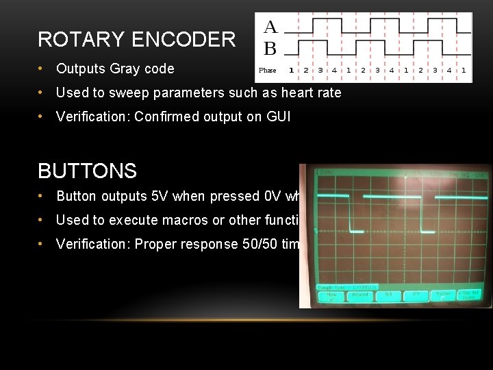 ROTARY ENCODER • Outputs Gray code • Used to sweep parameters such as heart
