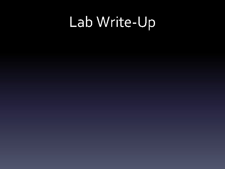 Lab Write-Up 