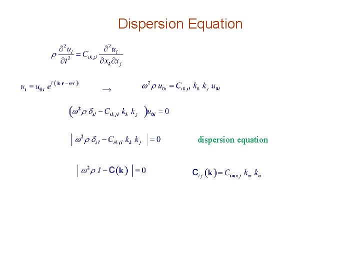 Dispersion Equation → dispersion equation 