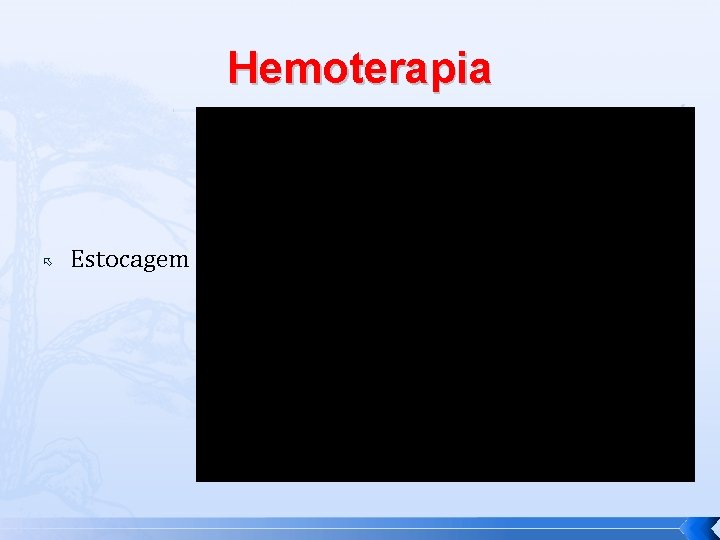 Hemoterapia Estocagem 