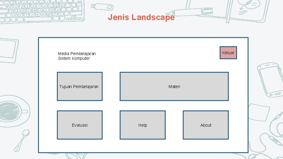 Jenis Landscape Keluar Media Pembelajaran Sistem Komputer Tujuan Pembelajaran Evaluasi Materi Help About 