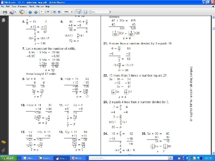 11 -1 Solving Two-Step Equations 