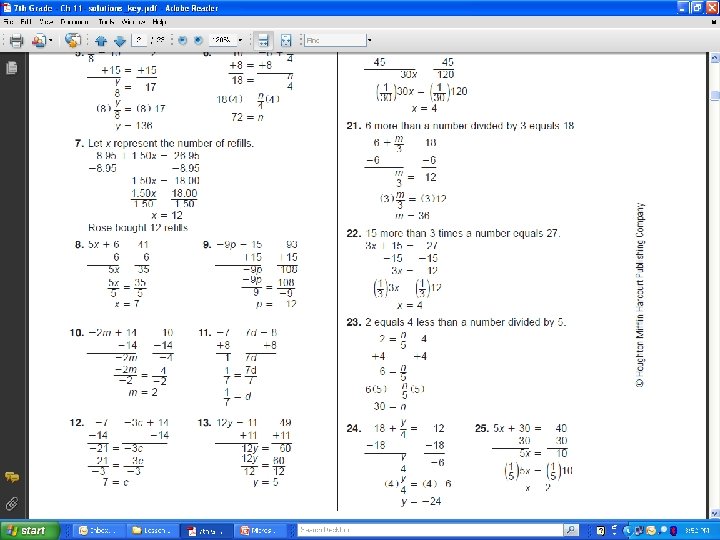 11 -1 Solving Two-Step Equations 