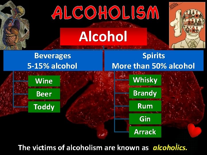 ALCOHOLISM Alcohol Beverages 5 15 alcohol Spirits More