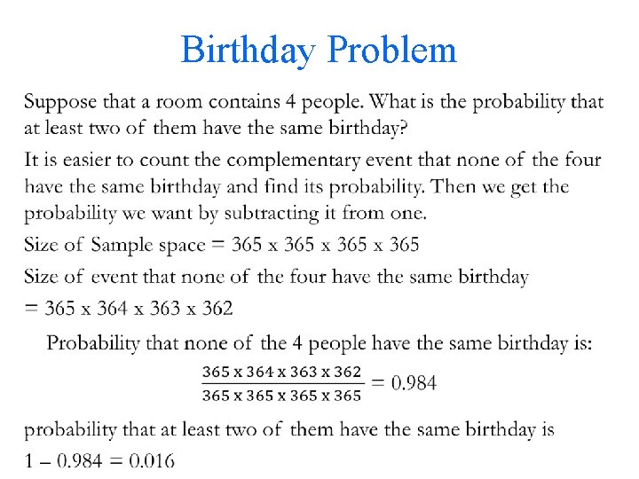 Birthday Problem • 