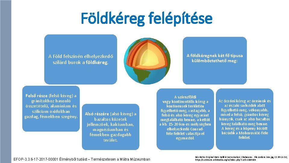 Földkéreg felépítése A Föld felszínén elhelyezkedő szilárd burok a földkéreg. Felső része (felső kéreg)
