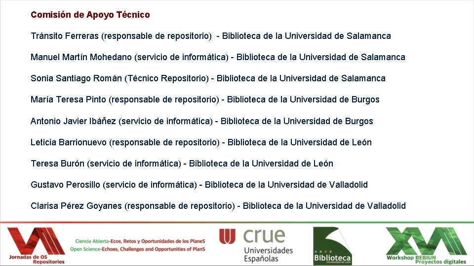 Comisión de Apoyo Técnico Tránsito Ferreras (responsable de repositorio) - Biblioteca de la Universidad