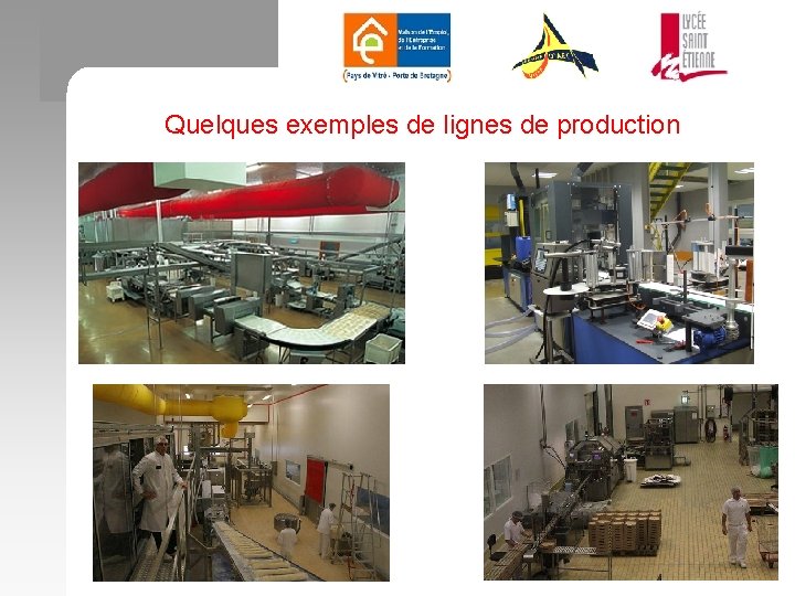 Quelques exemples de lignes de production 