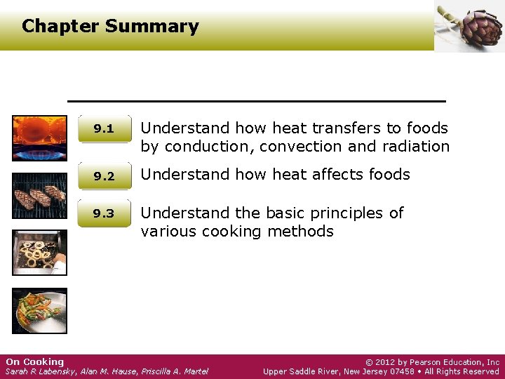 Chapter Summary On Cooking 9. 1 Understand how heat transfers to foods by conduction,