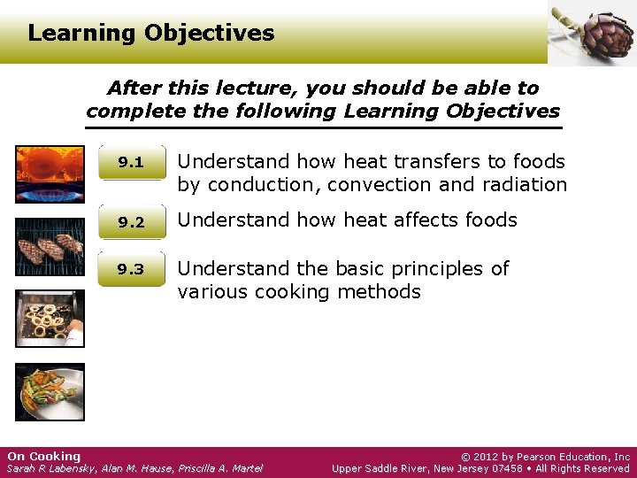 Learning Objectives After this lecture, you should be able to complete the following Learning