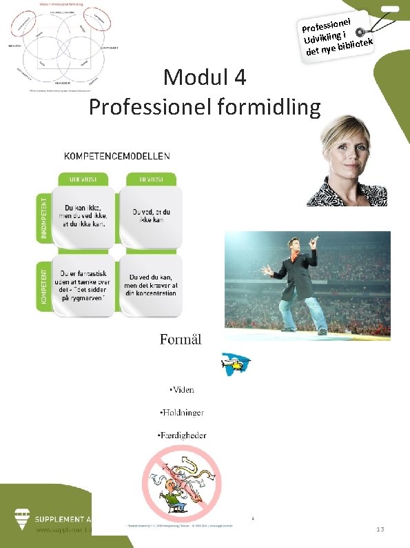 ionel Profess i g Udviklin bliotek bi det nye Modul 4 Professionel formidling 13