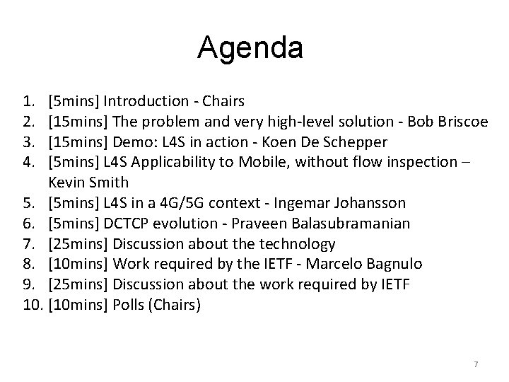 Agenda 1. 2. 3. 4. [5 mins] Introduction - Chairs [15 mins] The problem