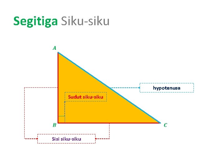 Segitiga Siku-siku hypotenusa Sudut siku-siku Sisi siku-siku 