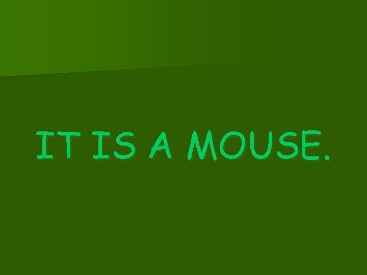 IT IS A MOUSE. 