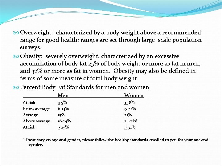  Overweight: characterized by a body weight above a recommended range for good health;