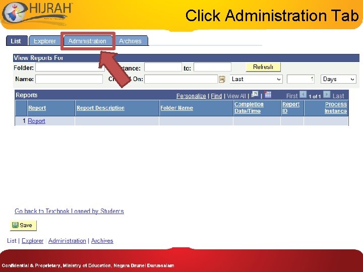 Click Administration Tab 