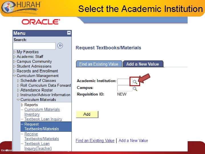 Select the Academic Institution 