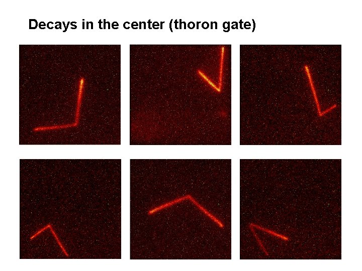 Decays in the center (thoron gate) 