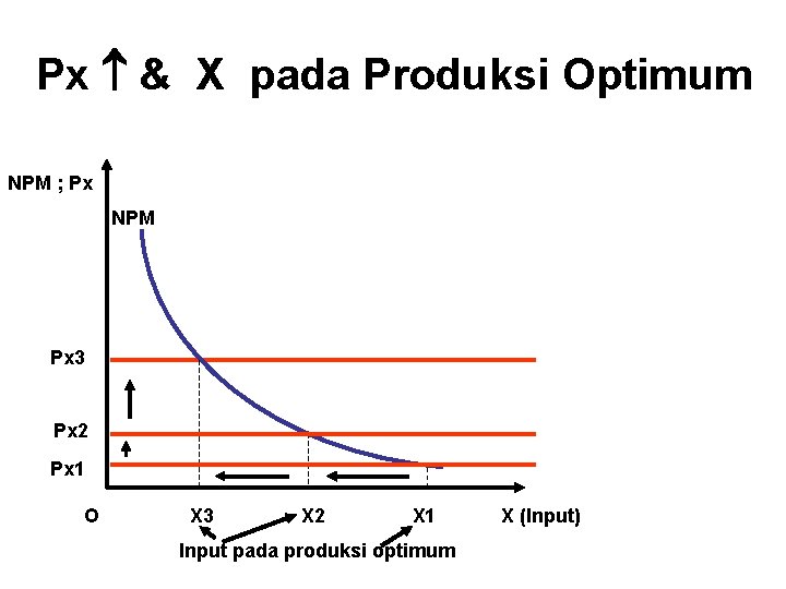 Px & X pada Produksi Optimum NPM ; Px NPM Px 3 Px 2