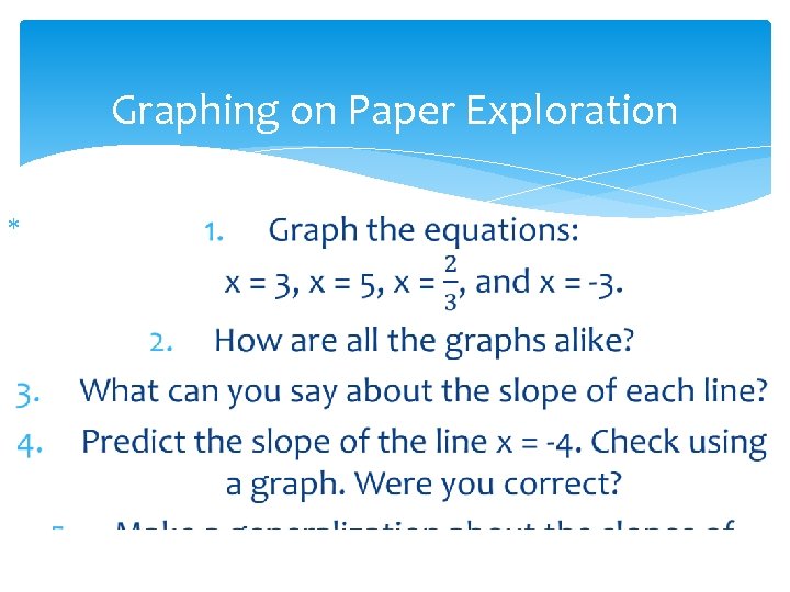 Graphing on Paper Exploration 