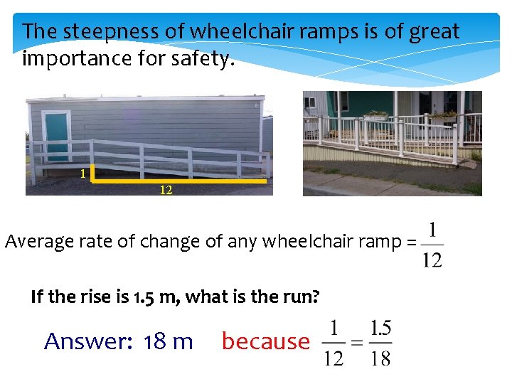 The steepness of wheelchair ramps is of great importance for safety. 1 12 Average