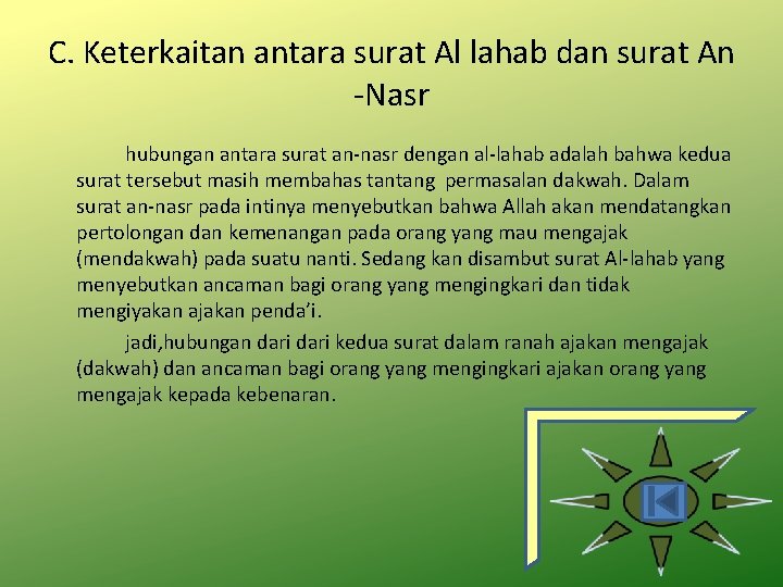 C. Keterkaitan antara surat Al lahab dan surat An -Nasr hubungan antara surat an-nasr