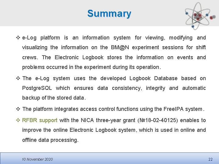 Summary v e-Log platform is an information system for viewing, modifying and visualizing the Summary v e-Log platform is an information system for viewing, modifying and visualizing the
