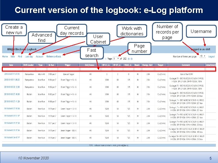 Current version of the logbook: e-Log platform Create a new run Advanced find Current Current version of the logbook: e-Log platform Create a new run Advanced find Current