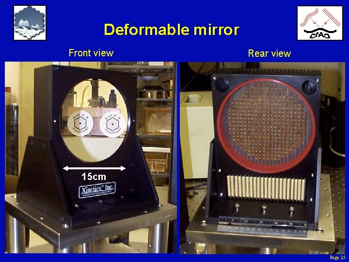 Deformable mirror Front view Rear view 15 cm Page 25 