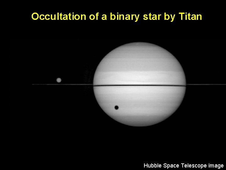 Occultation of a binary star by Titan Hubble Space Telescope image 