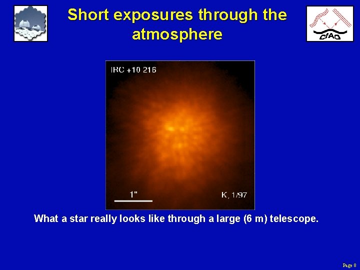 Short exposures through the atmosphere What a star really looks like through a large