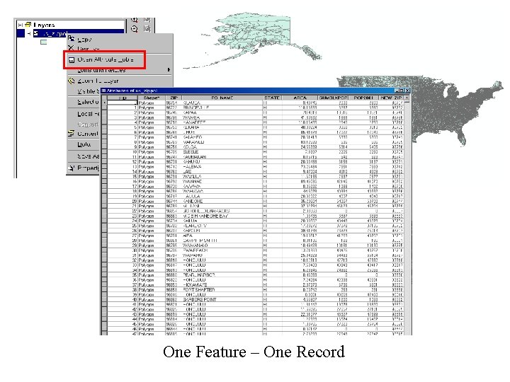 One Feature – One Record One Feature – One Record