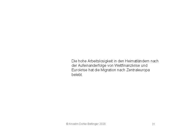 5 2 Arbeitsmarkt Die hohe Arbeitslosigkeit in den Heimatländern nach der Aufeinanderfolge von Weltfinanzkrise