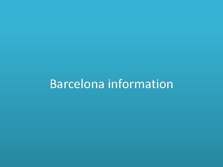 Barcelona information 