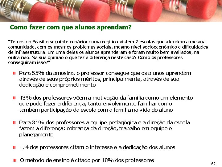 Como fazer com que alunos aprendam? “Temos no Brasil o seguinte cenário: numa região