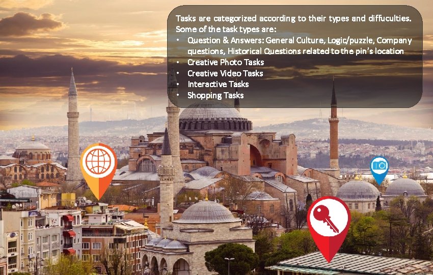 Tasks are categorized according to their types and diffuculties. Some of the task types