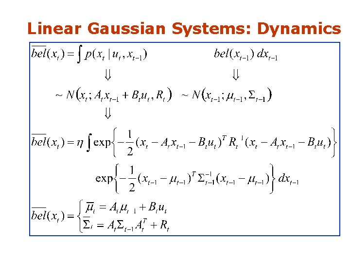 Linear Gaussian Systems: Dynamics 