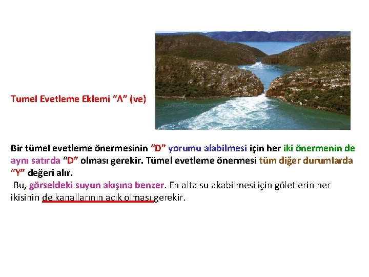 Tumel Evetleme Eklemi “Λ” (ve) Bir tümel evetleme önermesinin “D” yorumu alabilmesi için her