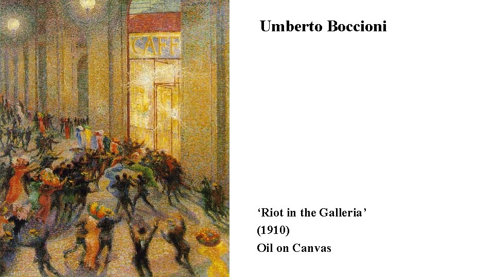 Umberto Boccioni ‘Riot in the Galleria’ (1910) Oil on Canvas 