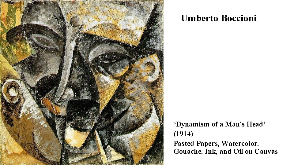 Umberto Boccioni ‘Dynamism of a Man's Head’ (1914) Pasted Papers, Watercolor, Gouache, Ink, and