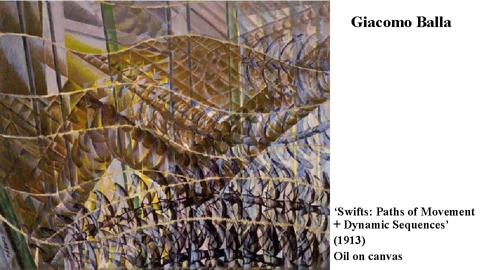 Giacomo Balla ‘Swifts: Paths of Movement + Dynamic Sequences’ (1913) Oil on canvas 