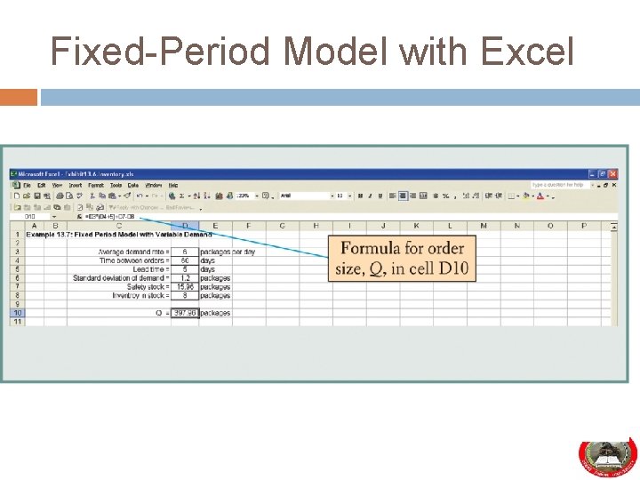 Fixed-Period Model with Excel 