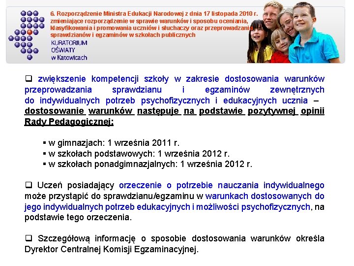 6. Rozporządzenie Ministra Edukacji Narodowej z dnia 17 listopada 2010 r. zmieniające rozporządzenie w