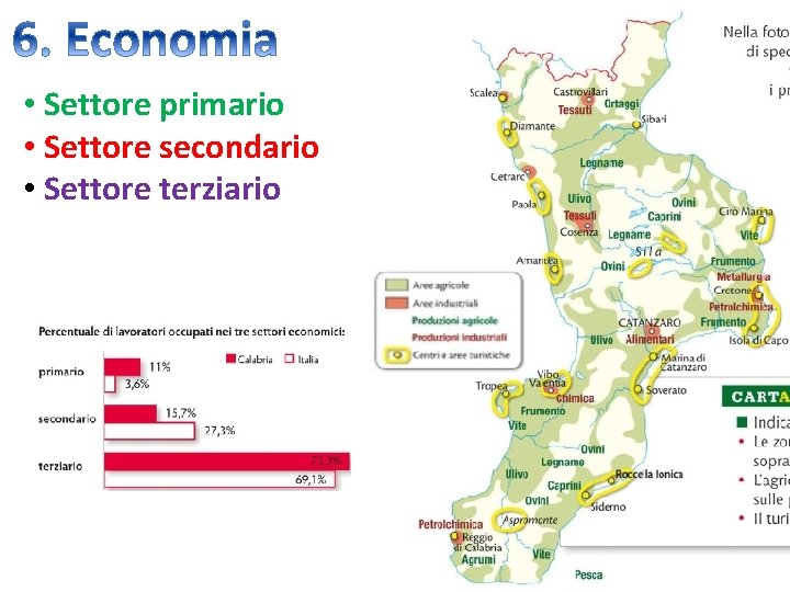  • Settore primario • Settore secondario • Settore terziario 