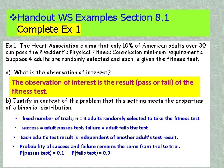  Handout WS Examples Section 8. 1 Complete Ex 1 Ex. 1 The Heart