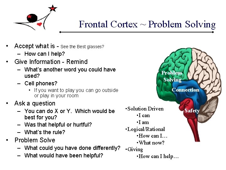 Frontal Cortex ~ Problem Solving • Accept what is - See the Best glasses? Frontal Cortex ~ Problem Solving • Accept what is - See the Best glasses?