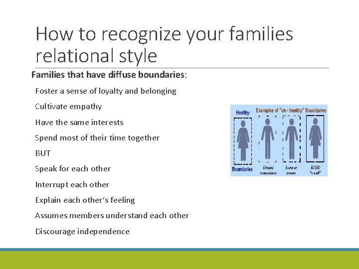 How to recognize your families relational style Families that have diffuse boundaries: Foster a