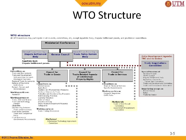 WTO Structure 3 -5 © 2011 Pearson Education, Inc. 