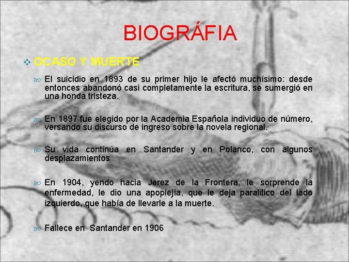 BIOGRÁFIA v OCASO Y MUERTE El suicidio en 1893 de su primer hijo le